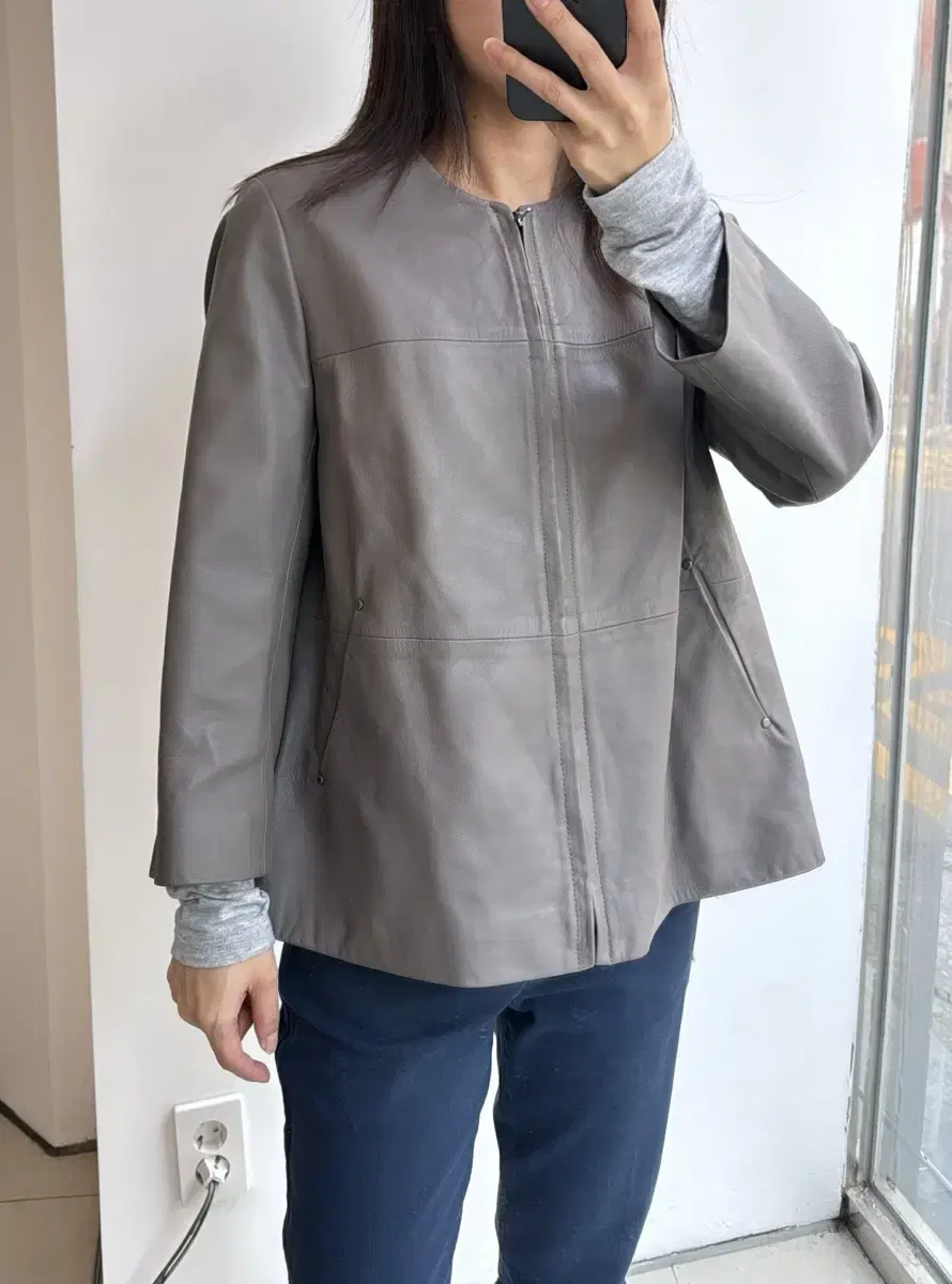 손정완 양가죽 8부 자켓