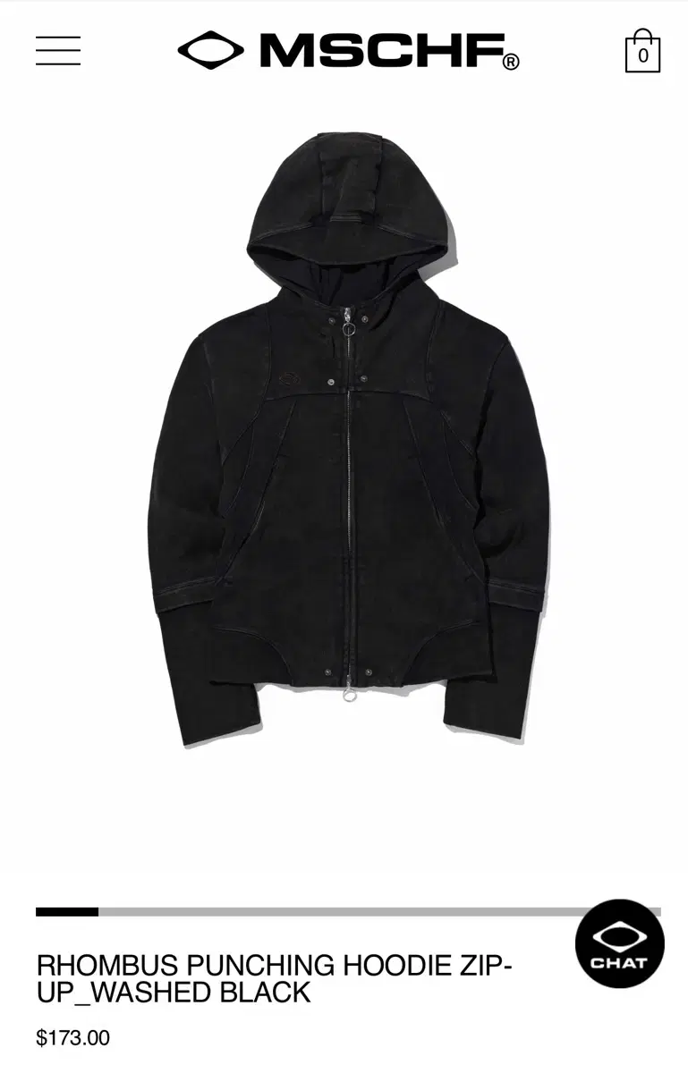 미스치프 mischief RHOMBUS PUNCHING HOODIE ZI
