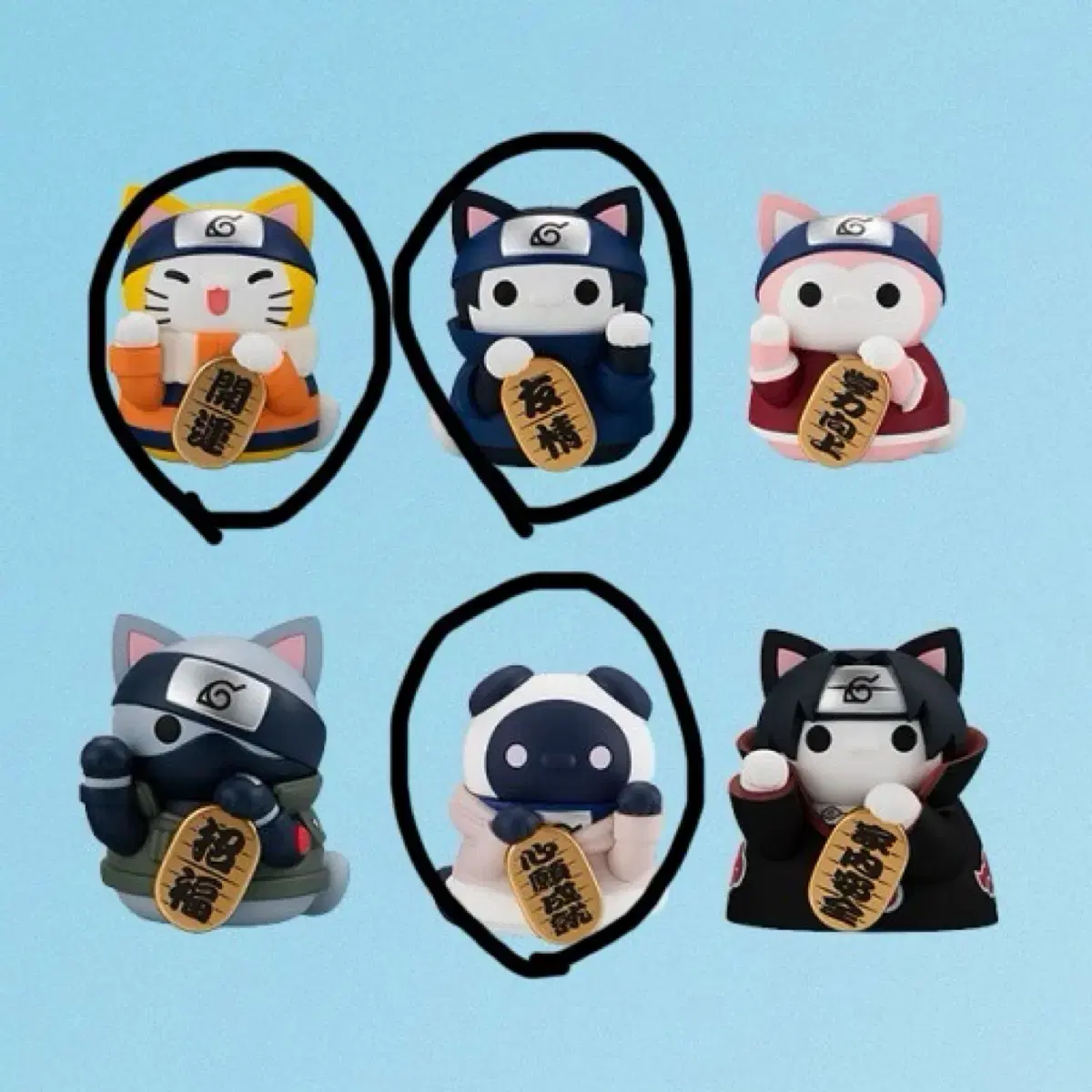 Nyaruto Mega Cat Maneki Neko Naruto, Hinata, Sasuke Sell