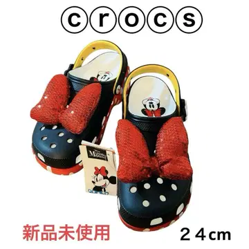미사용 새상품 크록스 미니 마우스 클래식 플랫폼 크로그 24cm