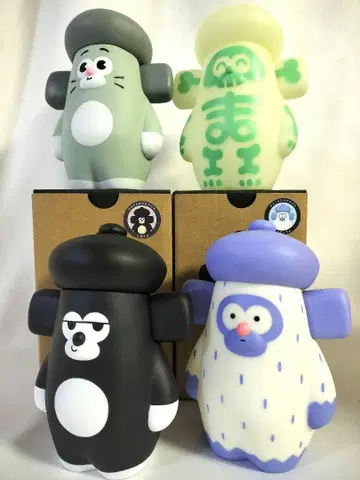 수염이 있는 곰 소프트 비닐 4종 세트 신상 축광 곰 쥐 뿅