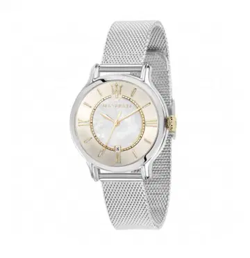 마세라티 에포카 34mm 실버 메탈 밴딩 여성용 쿼츠