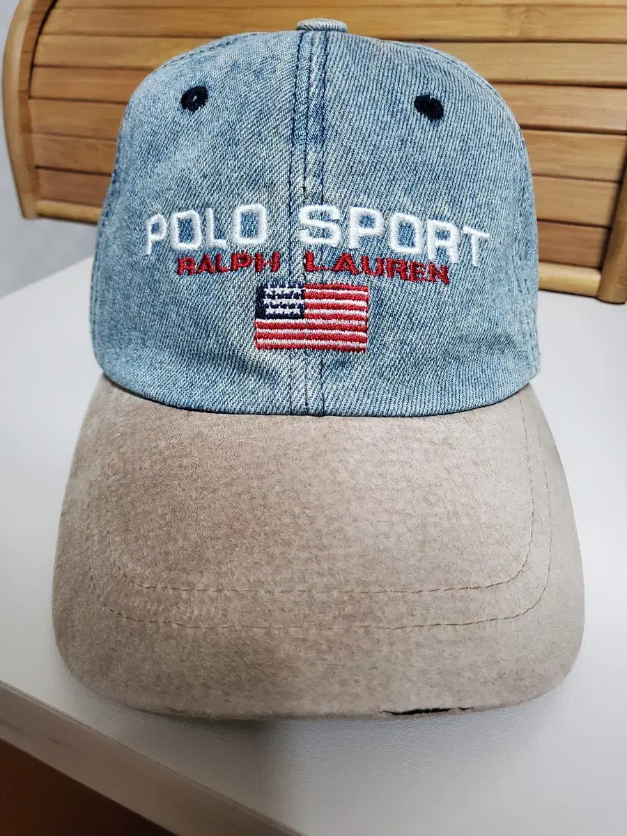90s mide in usa 폴로 데님 스웨이드 모자 볼캡