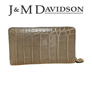 #373 J&M DAVIDSON 악어 엠보 지갑 지퍼