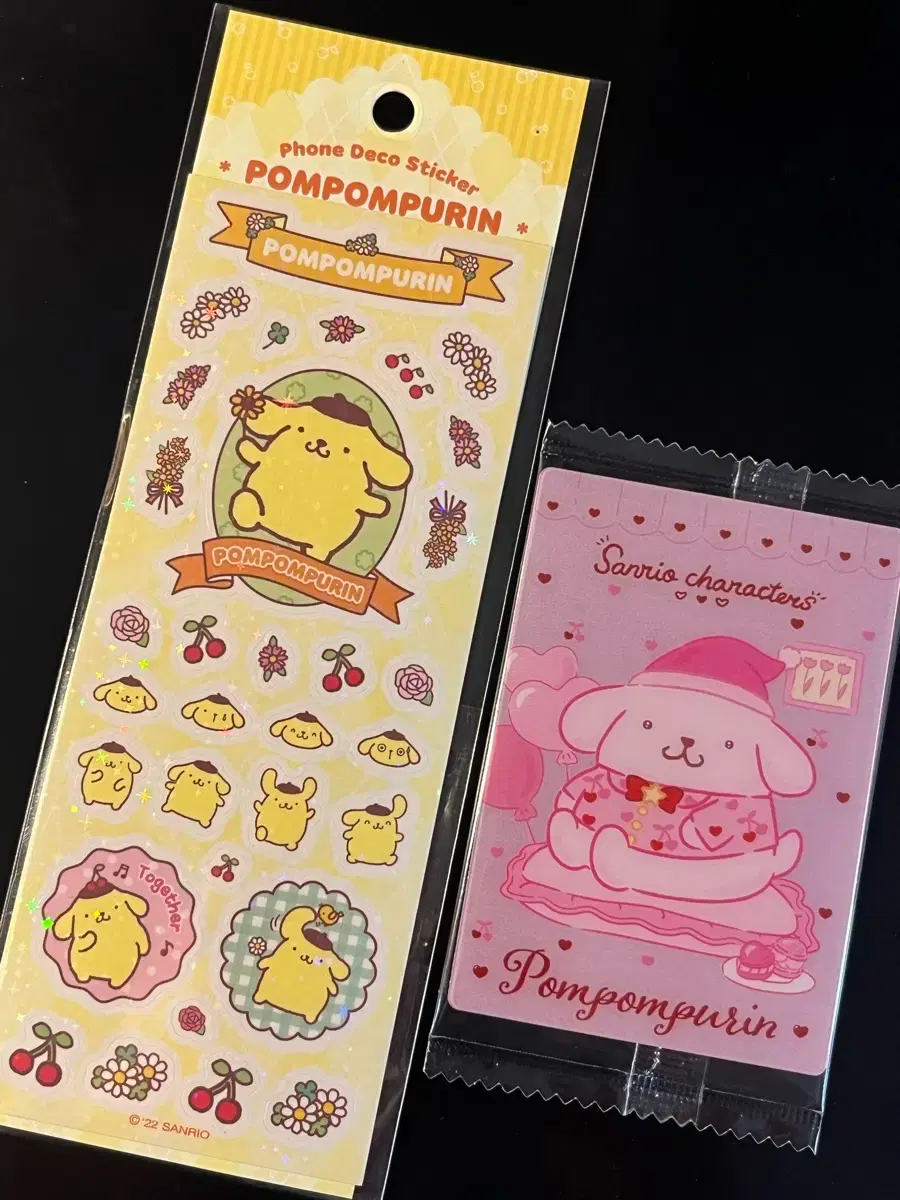 Sanrio Pompompurin Wafer Card + Seal Sticker Deco Poca