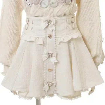 리즈리사 트위드 서스펜더가 달린 치마바지