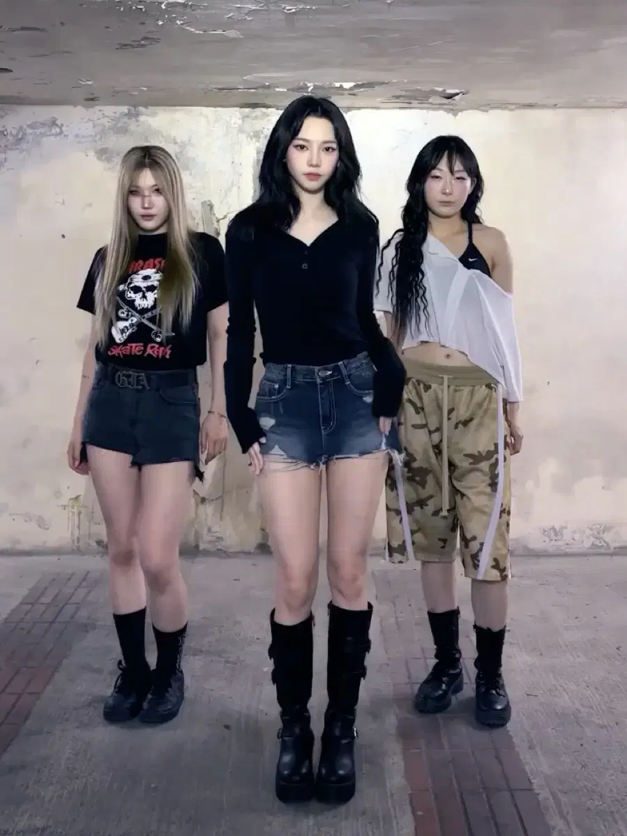 히프나틱 히니크 디어셀린 카리나st 데님 워싱 반바지