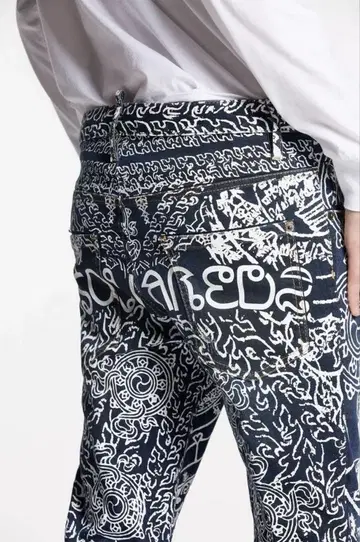 2023 SS ThaiPrint Wash Skater Jeans 44