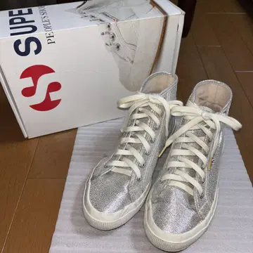 SUPERGA 스페르가 실버 하이컷 스니커즈 37