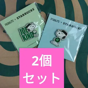 PEANUTS+STARBUCKS 핀 배지 2개 세트 스누피 스타벅스