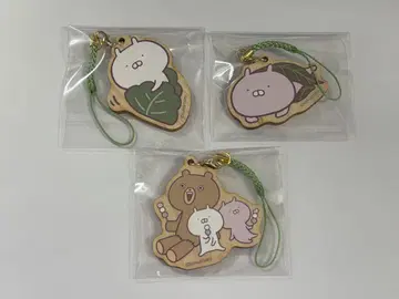 우사마루 과자 우드 키링 3종 세트 가챠가챠