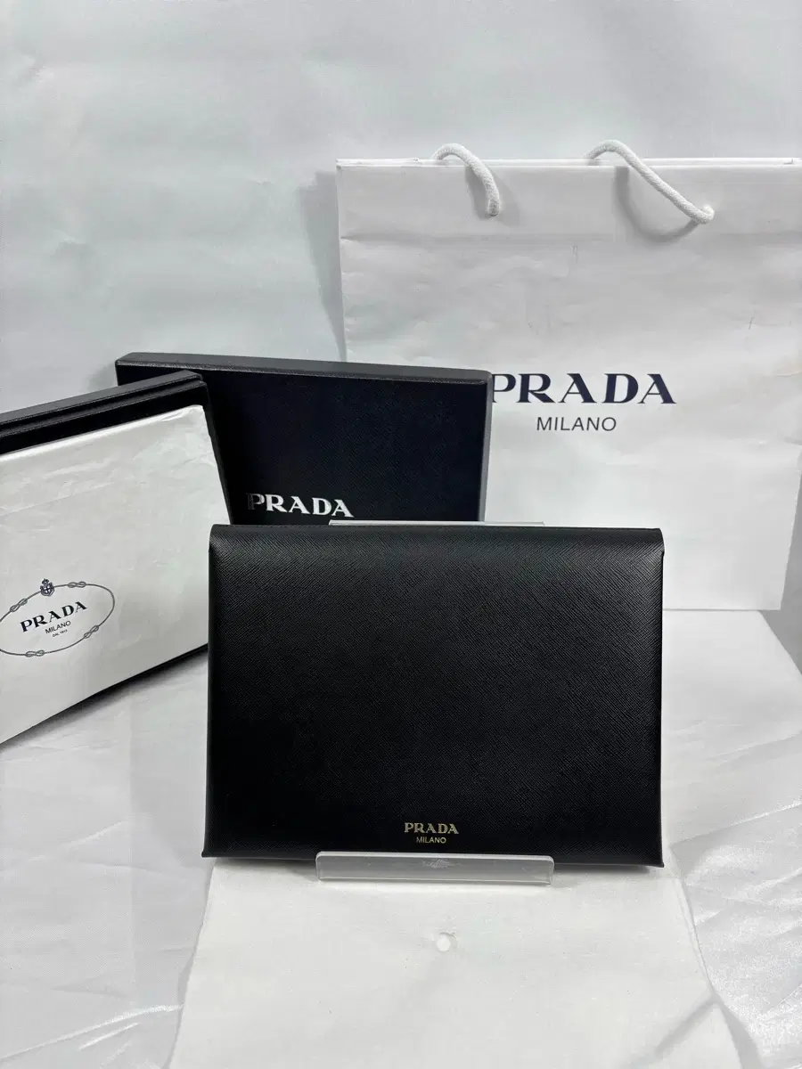 (New) Prada Saffiano Leather Document Clutch