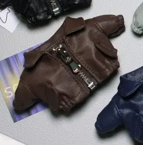 10cm 솜옷 국내옷장 스텔라클로젯 래더쿨재킷 인형옷 가죽자켓 양도 갈색
