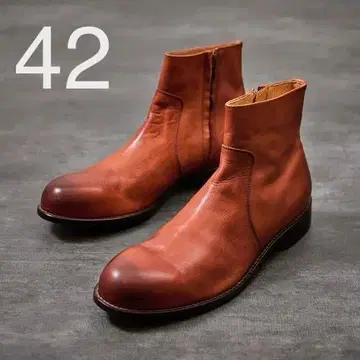 새상품 PADRONE 사이드 지퍼 부츠 가죽 신발 42