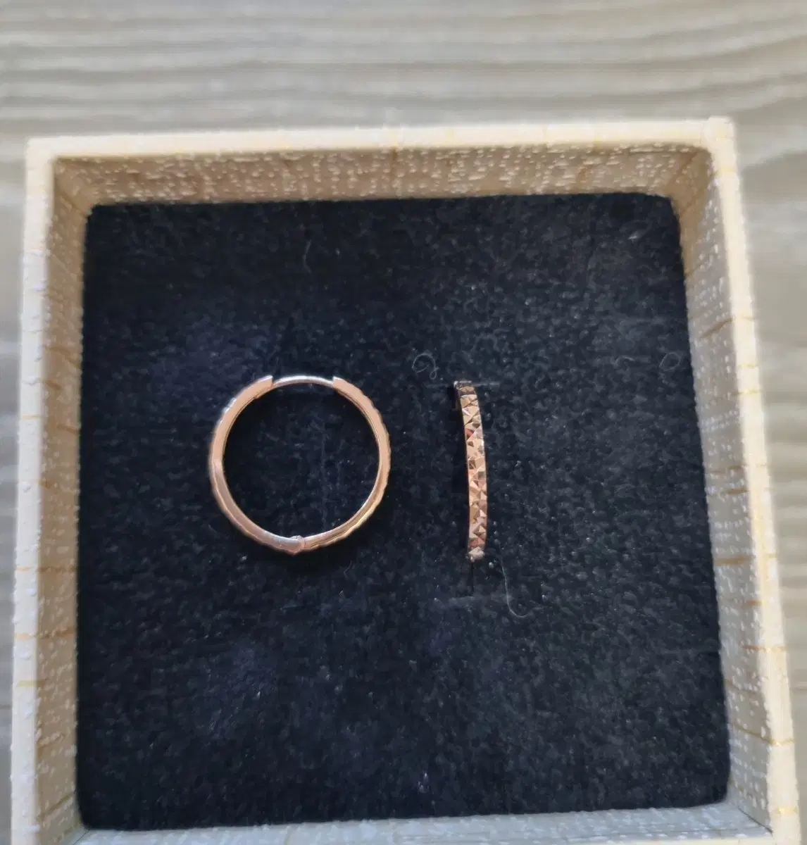 14k Rose Gold Cut-out Earrings One-touch Tickler