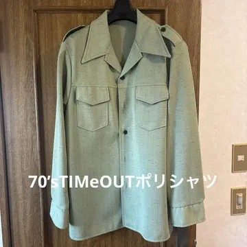 80~90년대 미국산 TIMEOUT 사파리풍 폴리 셔츠