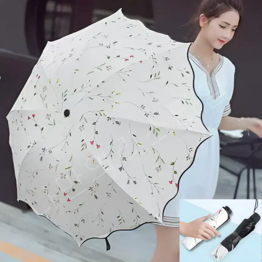 New product) UV protection parasol Portable 3-fold mini parasol Perfect waterproof