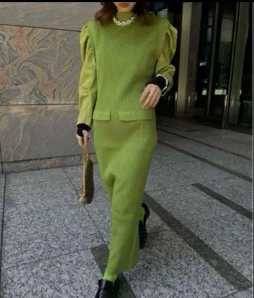 조끼형 니트 원피스 아메리 빈티지