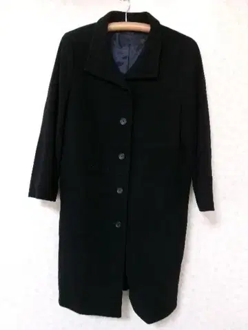 94341 icB 양모 및 캐시미어 롱 코트 블랙 44