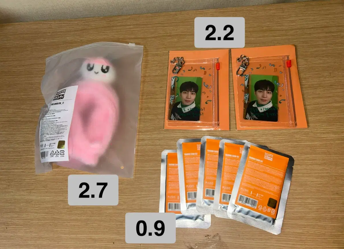 세븐틴 캐럿랜드 캐랜 캐럿 트랜카드 포카 응원봉 커버 봉봉이 원우 파우치