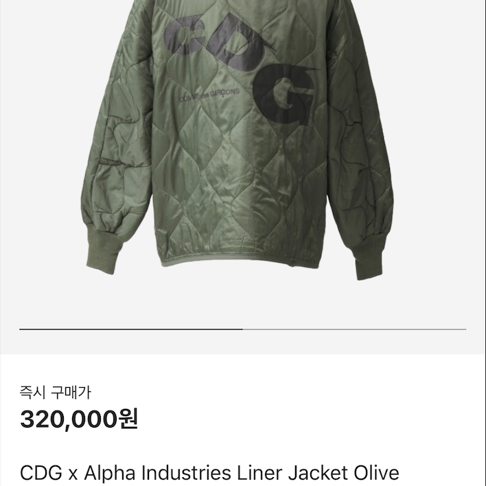 [L] CDG x 알파인더스트리 라이너 자켓 올리브