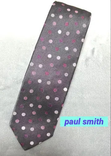 폴 스미스 Paul Smith 넥타이 도트 무늬 보타니컬 꽃무늬 퍼플