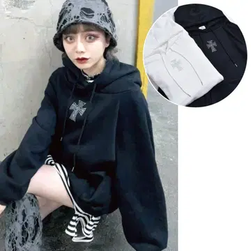 볼칸 & 아프로다이티 후드티 십자가 블랙