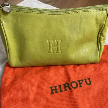 주말 한정 가격 인하 HIROFU 라임 그린 가죽 핸드백