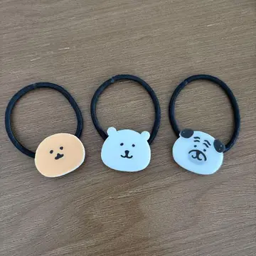 농담곰 퍼그 씨 두더지 고로케 머리끈 3개 세트