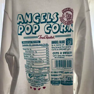 엔젤 블루 팝업스토어 한정 후드티 L 화이트