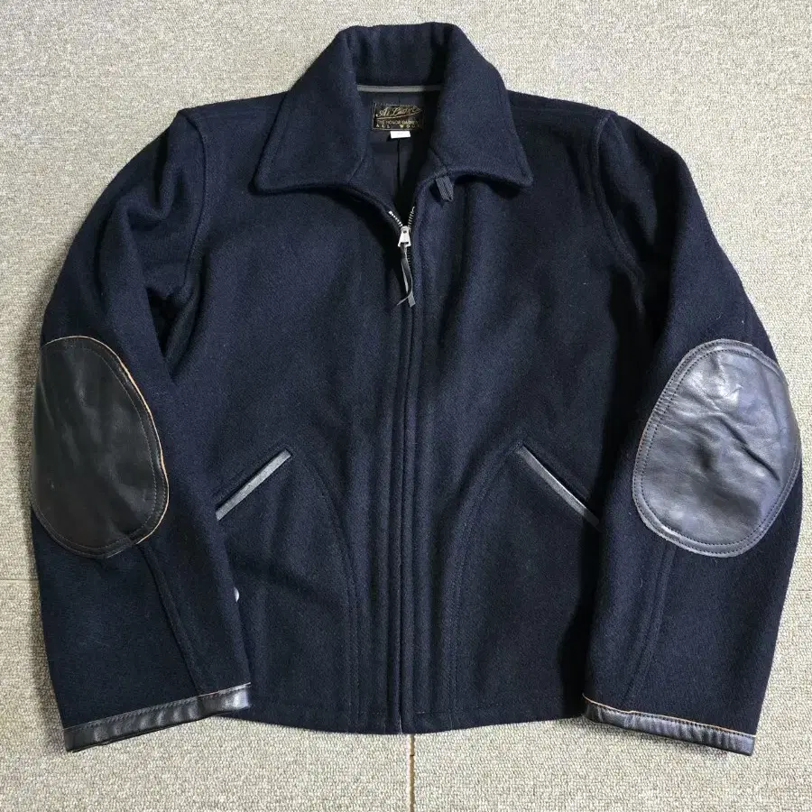 atlast&co MELTON RIDERS JACKET（Vintage Leather Patch Wool