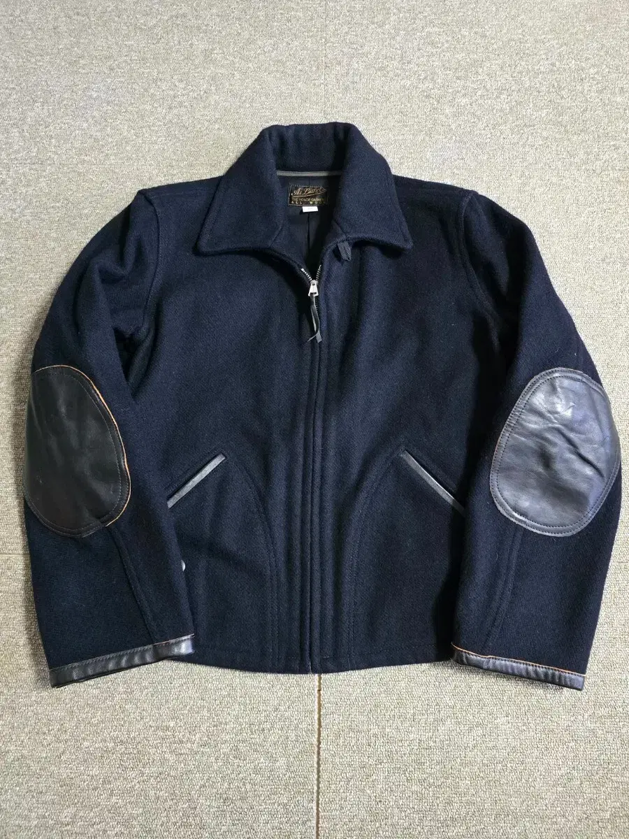 atlast&co MELTON RIDERS JACKET（Vintage Leather Patch Wool Sport 