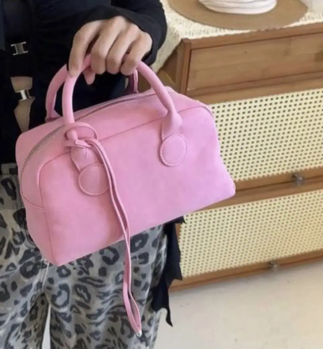 미사용)마지셔우드 느낌 핑크 보스턴 미니백