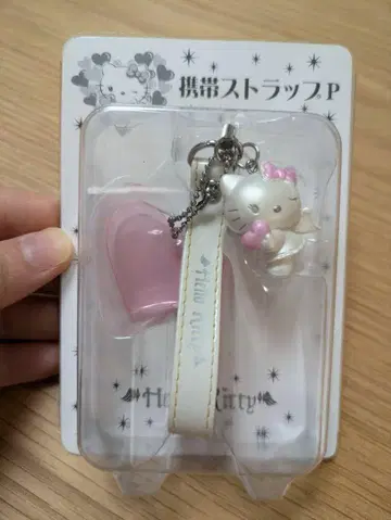 헬로키티 화이트 엔젤 핸드폰 스트랩 키링 2008년