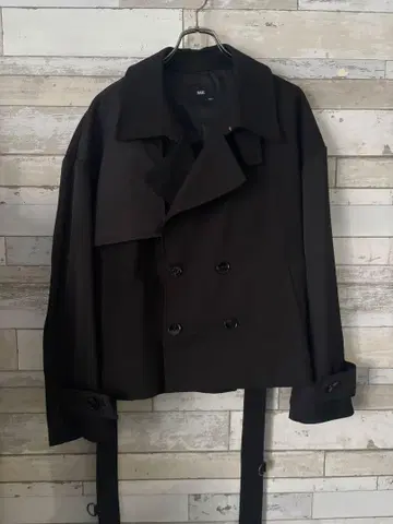 HARE 더블 브레스트 크롭 트렌치코트