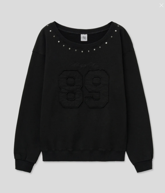 미드나잇무브 89 rivet mtm 오프숄더 맨투맨