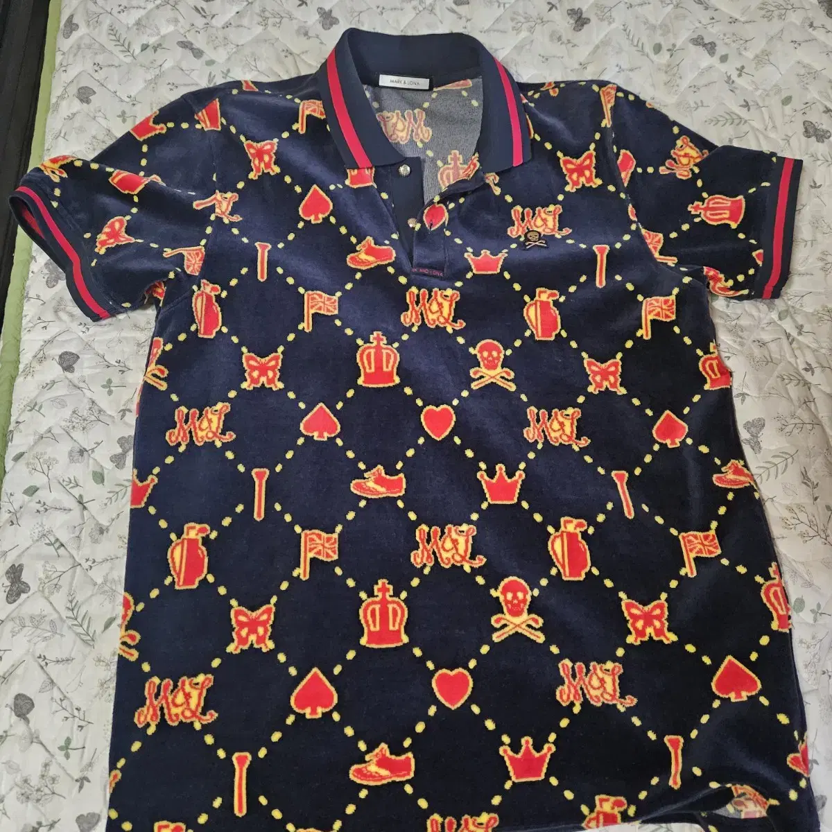 Mark &로나 Golf Vahn Short-sleeved Navy Red