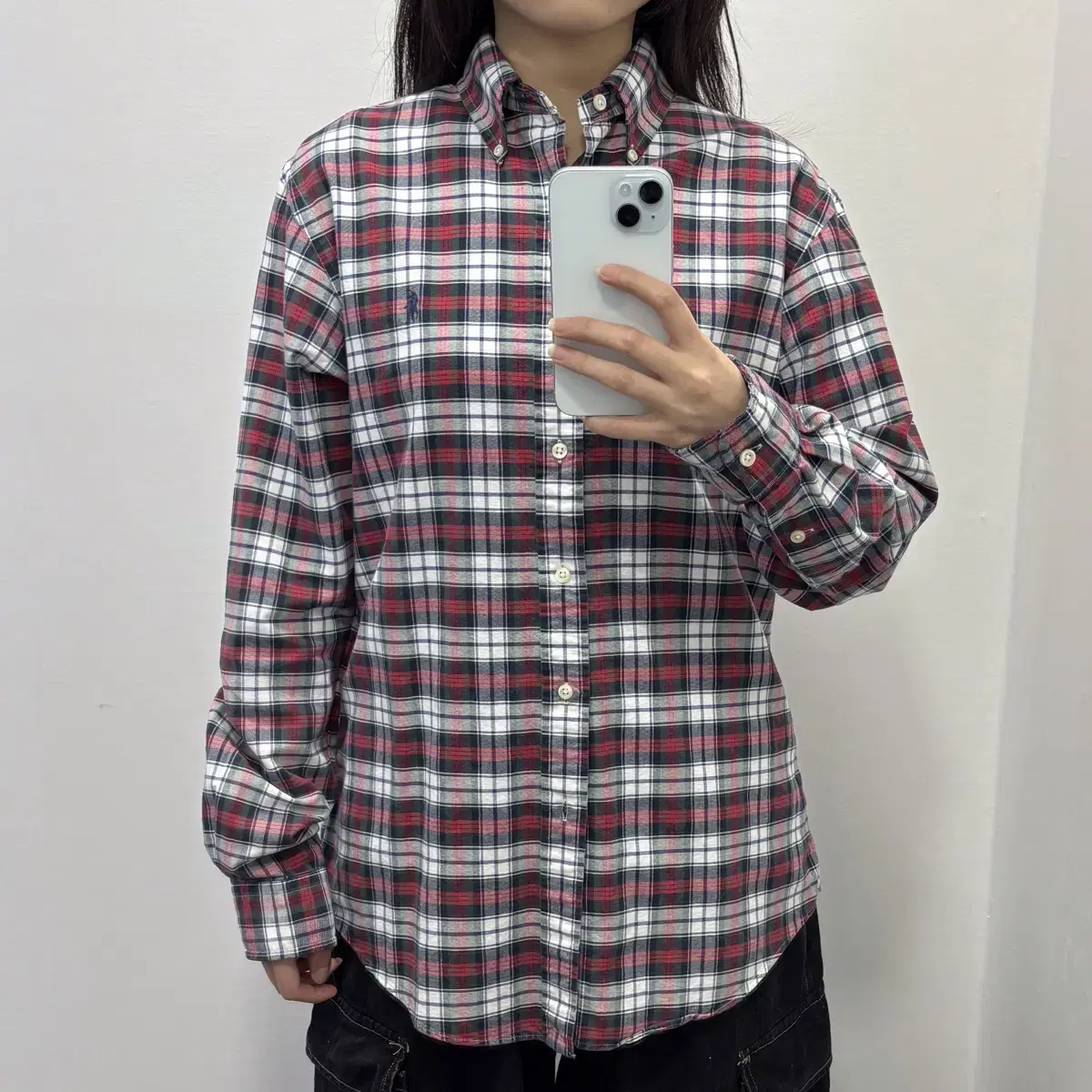 폴로 레드 체크 셔츠