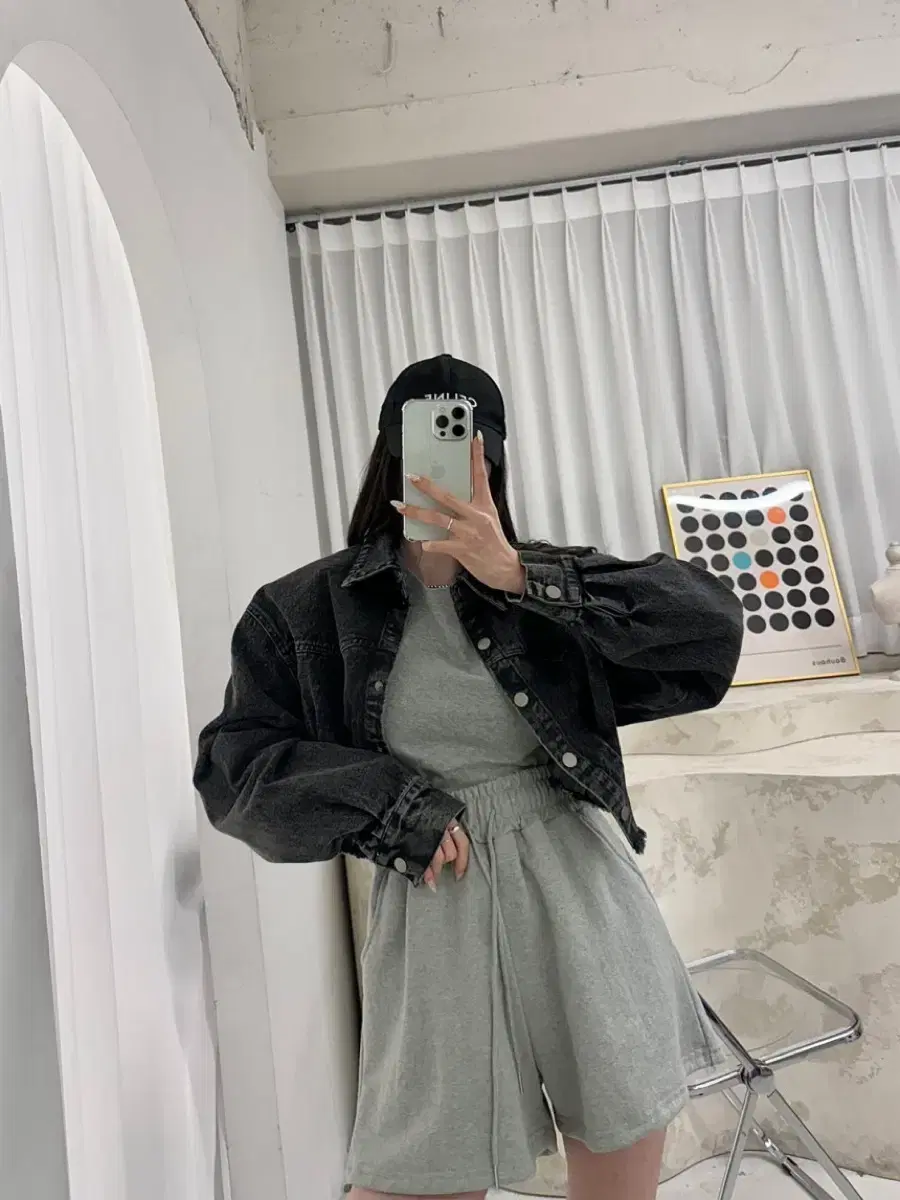 새상품)엔티크제이맥크롭청자켓