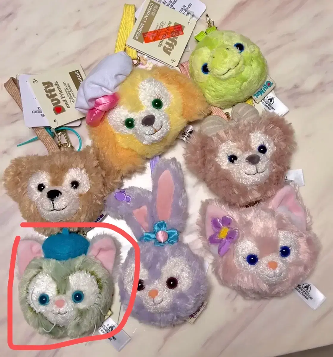 디즈니씨 더피와친구들 젤라토니 인형키링 거울 디즈니랜드