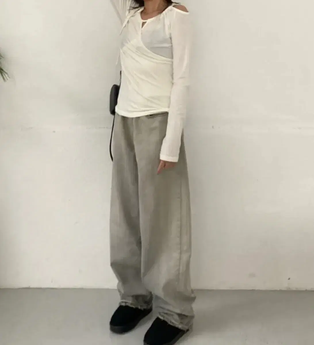 ootj 코이브 워싱 와이드 데님팬츠 s