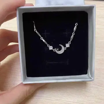 달과 별 모티브 실버 팔찌