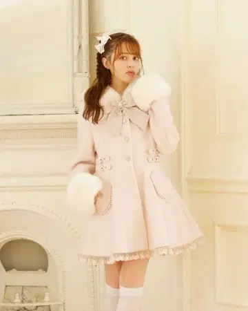 LIZLISA 미니 A라인 코트 핑크
