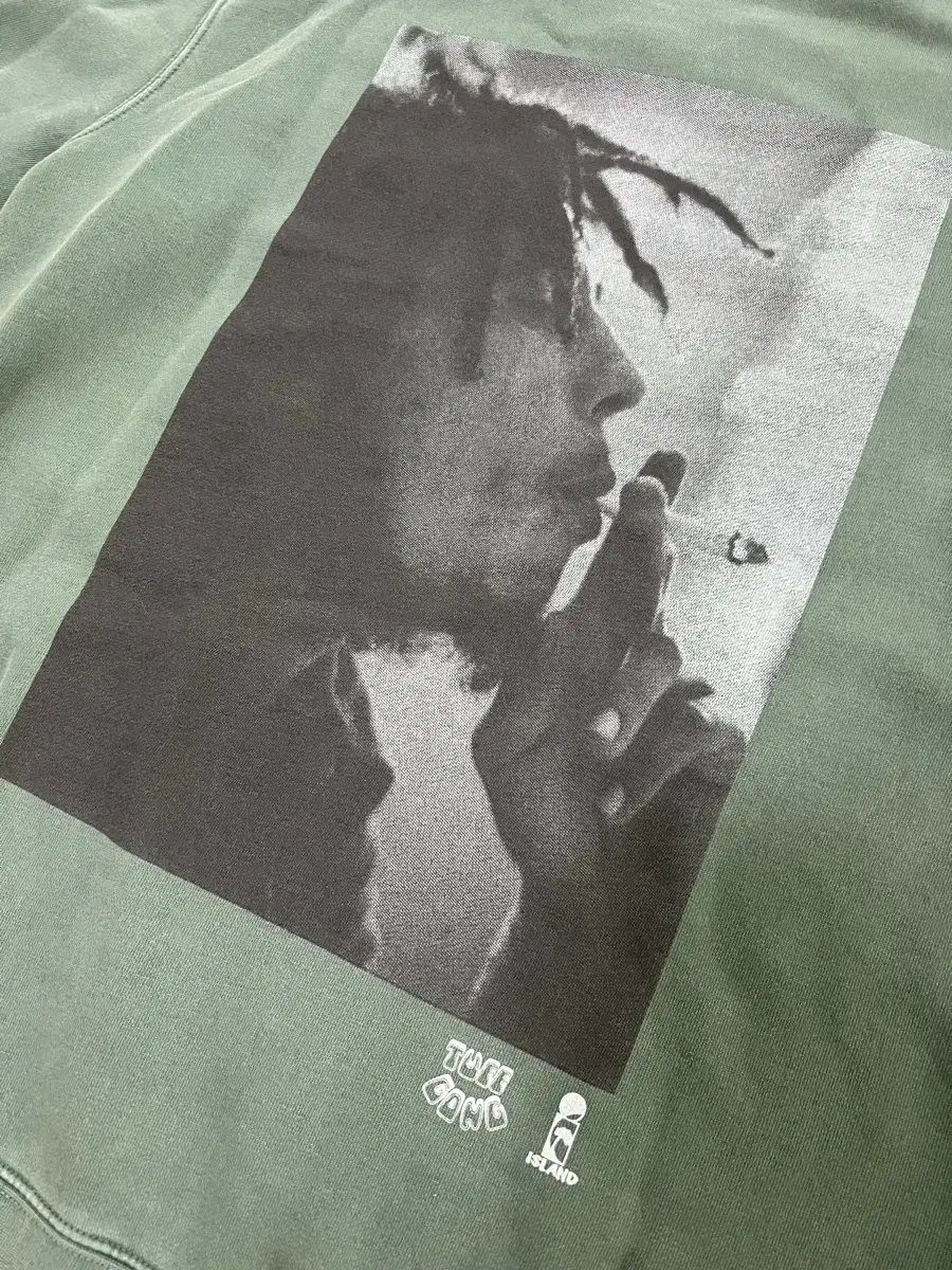 XL] Stussy Big Logo Bob Marley Face Sweatshirt Green Supreme Bape Ader Error
