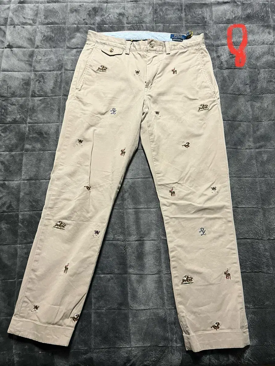 Polo-embroidered chino pants