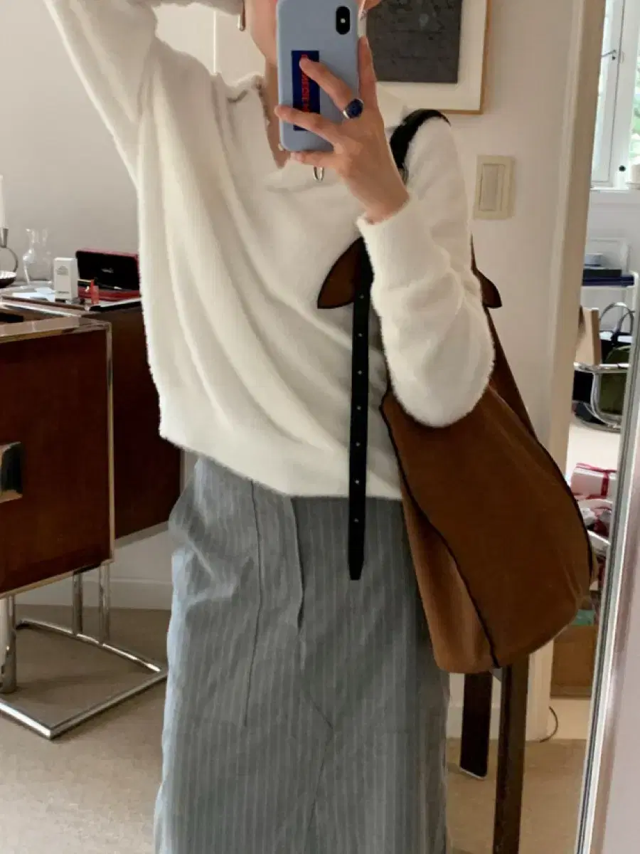 Ribbon Light Archive Appk Suede Bag Flow Bag Brown