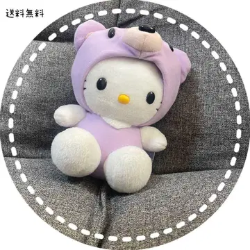 지역 한정판 키티 봉제 인형 홋카이도 라벤더 곰 키티 한정판 꽃 산리오