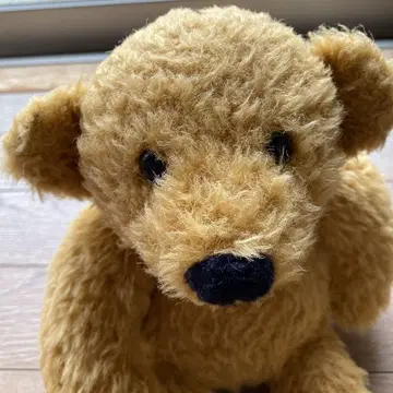 옐로우 컬러의 곰 모양 봉제 인형 중형
