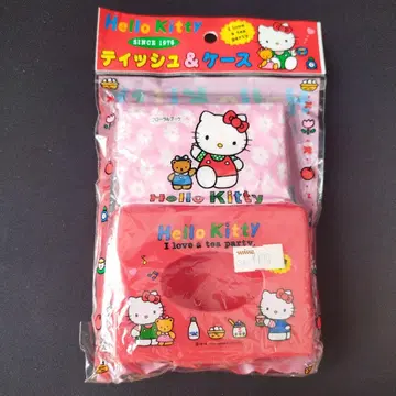 미사용 헬로키티 티슈 및 티슈 케이스 레트로