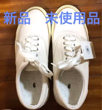 JPRESS 화이트 스니커즈 데크 슈즈/사이즈 6 새상품, 미사용품
